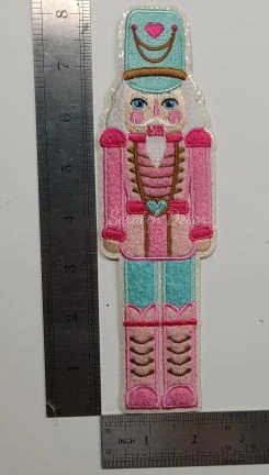 Pastel Nutcracker Chenille White Glitter Iron On Patch - Image 5