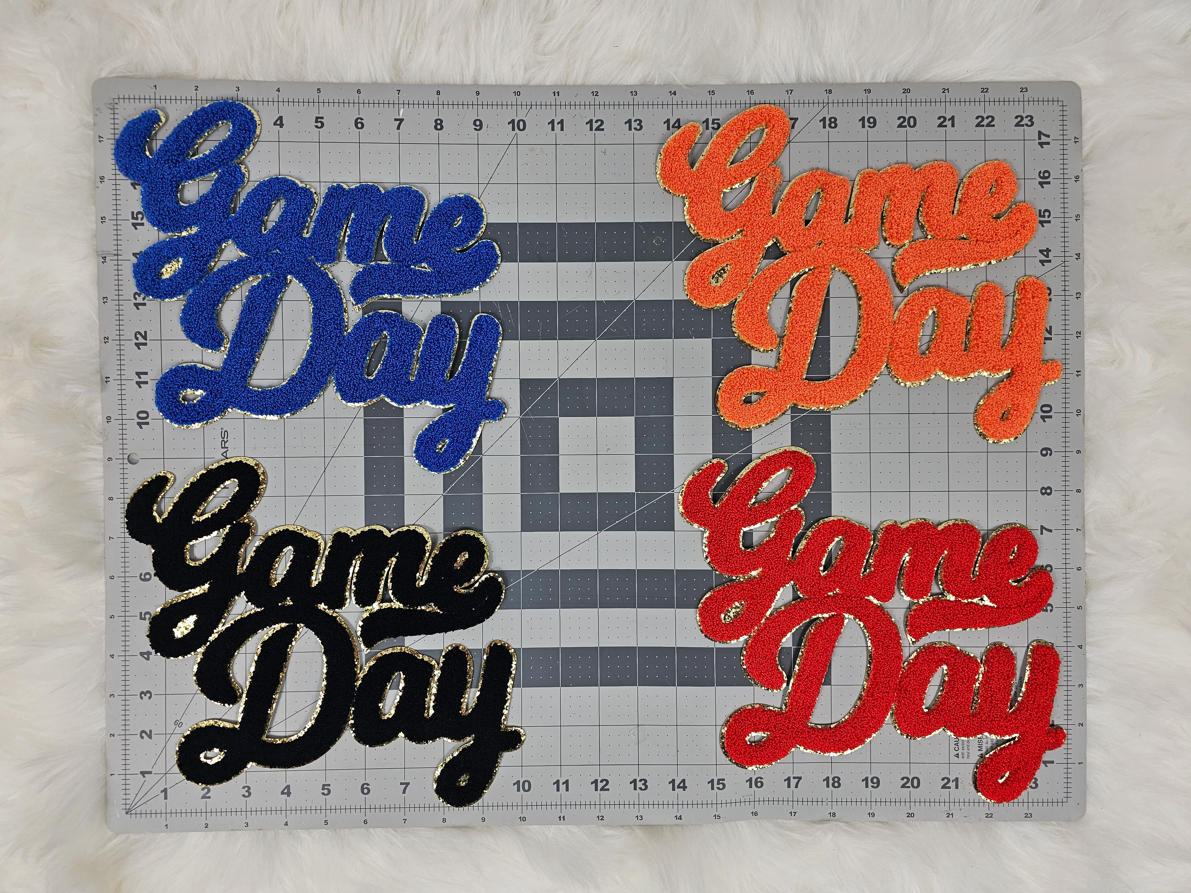 Large Game Day Chenille Gold Glitter Iron-on Patch - Image 11
