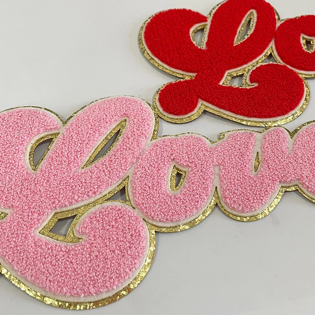 Large LOVE Chenille Iron-on Patch - Image 3