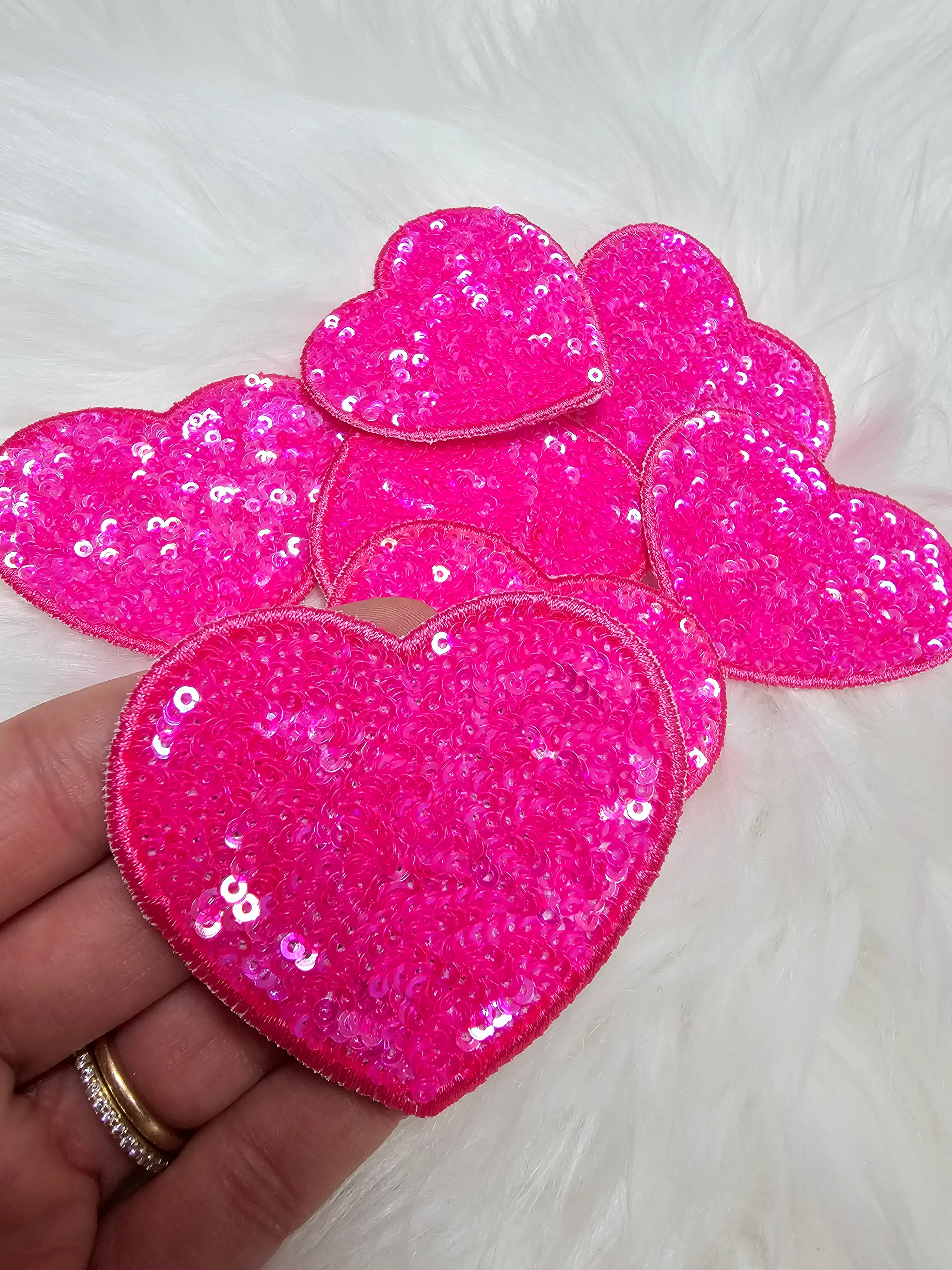 Sequin Heart Embroidery Iron On Patch - Image 4