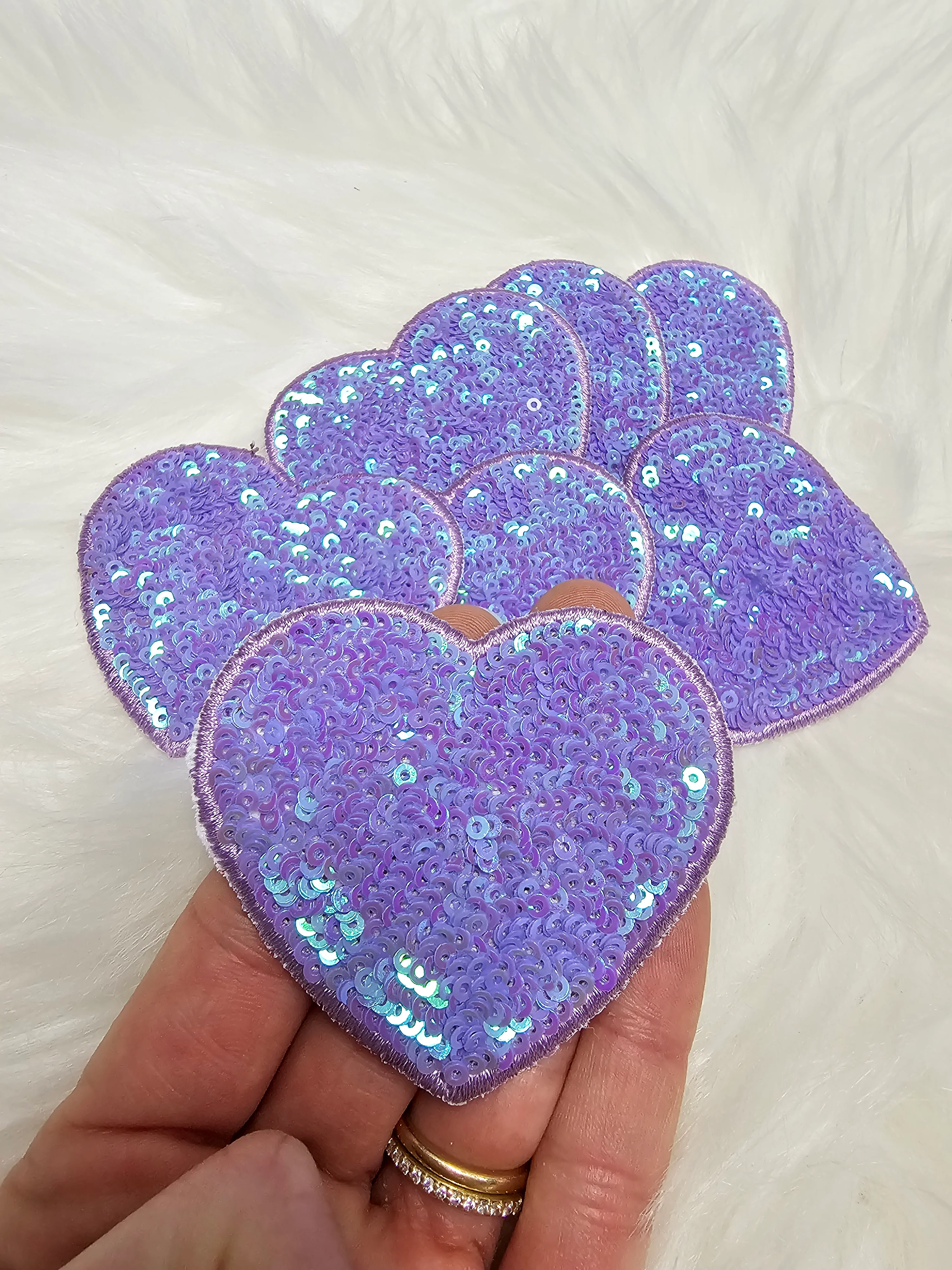 Sequin Heart Embroidery Iron On Patch - Image 5