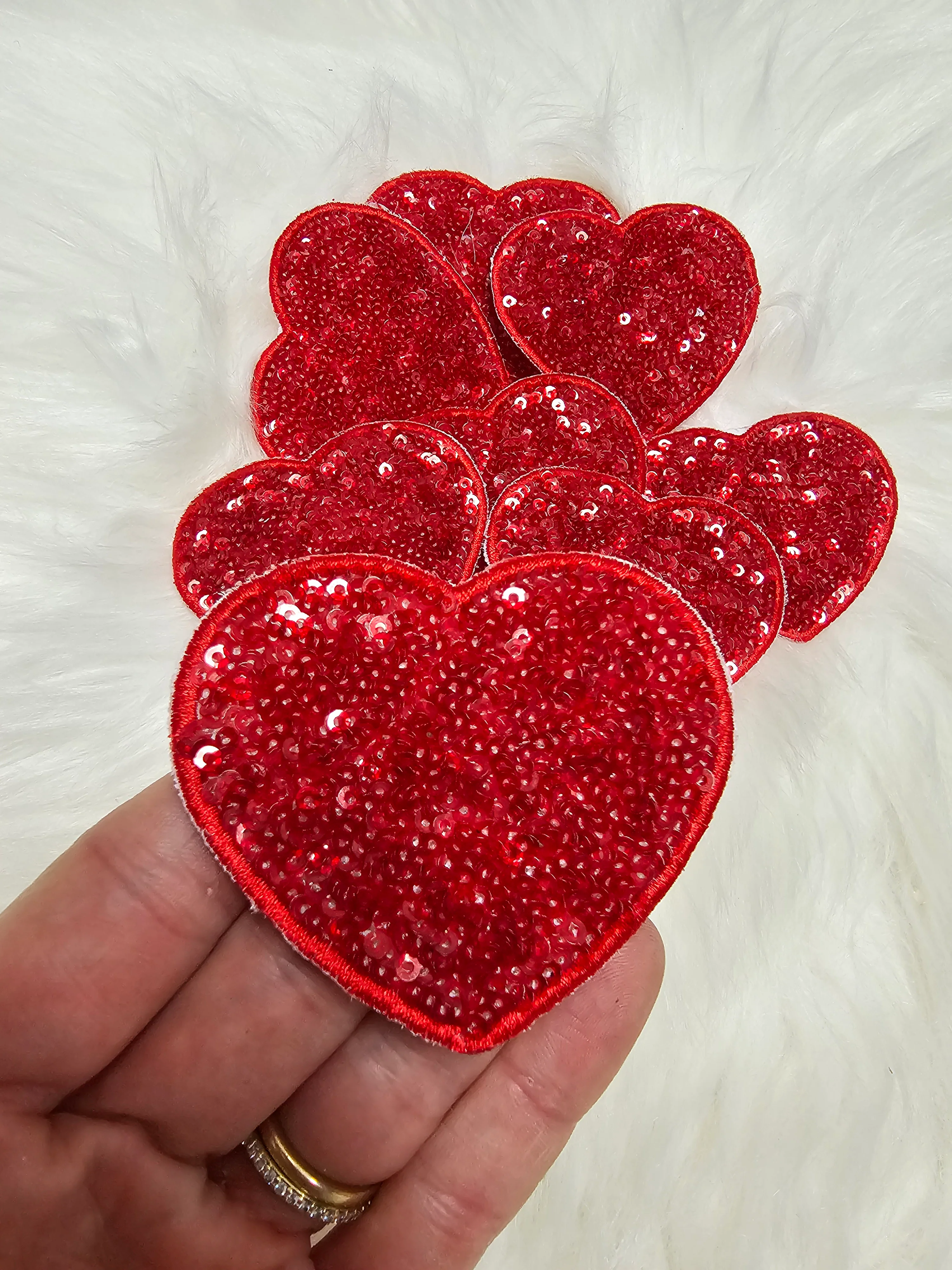 Sequin Heart Embroidery Iron On Patch - Image 6