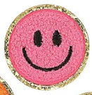 Smile Face Chenille Iron On Gold Glitter Patches - Image 6